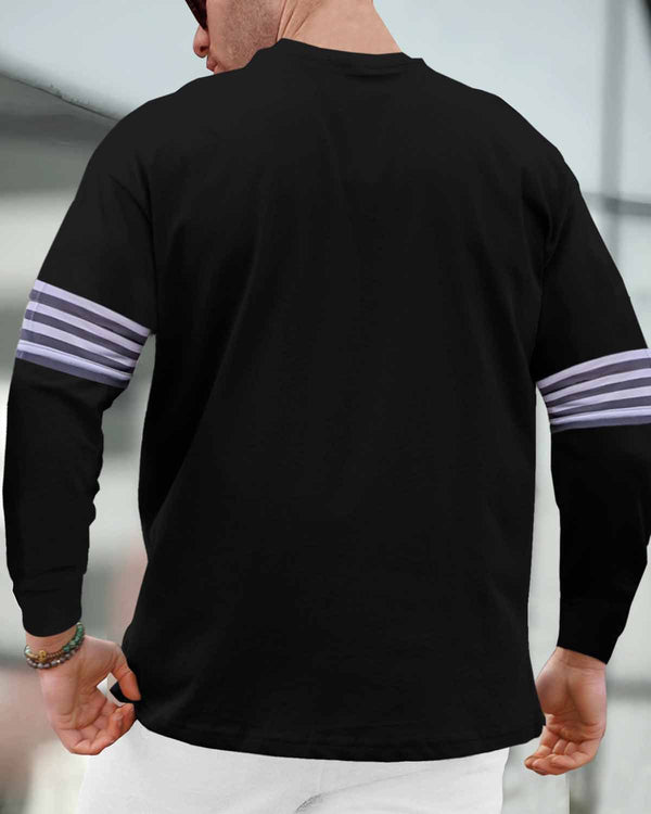 TRACKSUIT - MEN FULL SLEEVE T-SHIRT BLACK | BLACK TRACKPANT