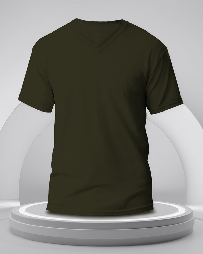 Solid Men V-Neck Half Sleeve T-Shirt