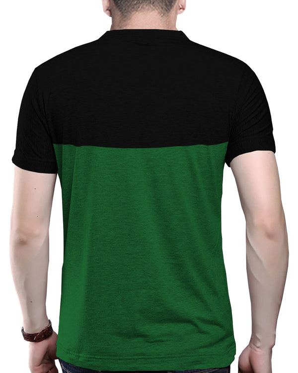 Half Sleeve Black Green T-Shirt