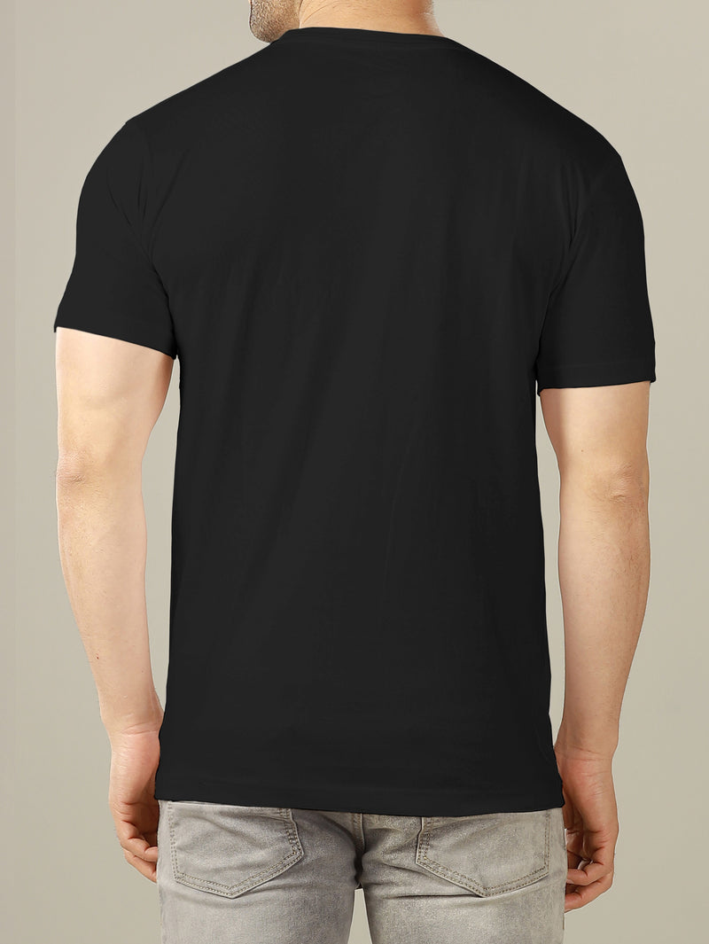 Black Half Sleeve Printed T-Shirt