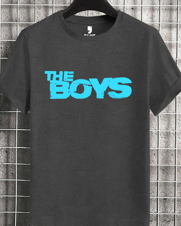 THE BOYS Printed Half Sleeve Black Round Neck T-Shirt
