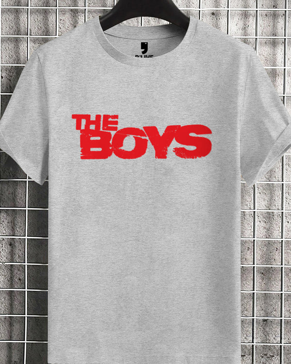 The Boys Printed Half Sleeve Grey Men T-Shirt