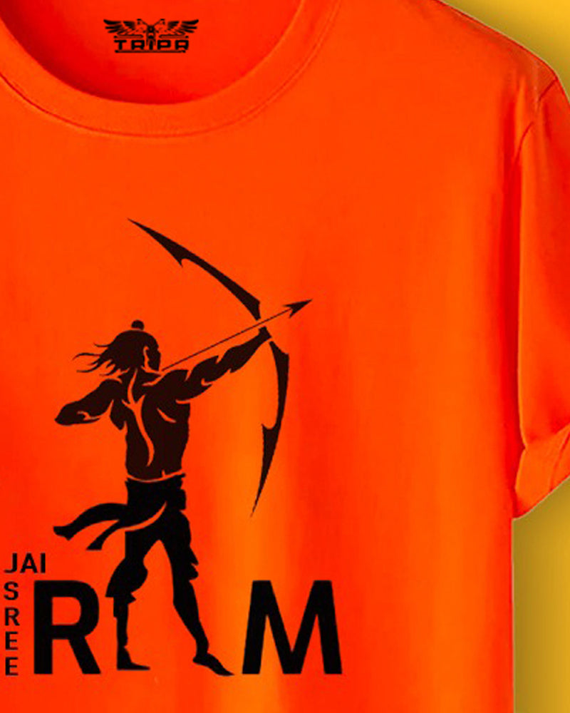 Supreme Lord Jai Sree Ram Saffron Printed T-shirt