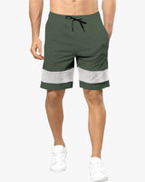 Men Olive green Grey Regular Shorts