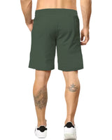 Men Olive green Grey Regular Shorts