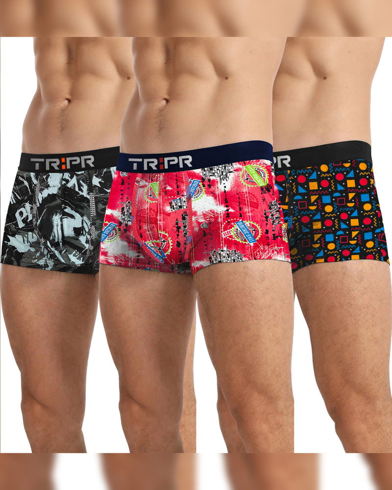 Men Printed Trunks Combo Packs