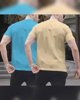 Pack of 2 Men Printed Round Neck Cotton Blend Multicolor T-Shirt