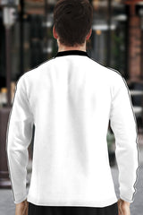 Men Solid Mandarin Collar Cotton Blend Full Seelve T-Shirt