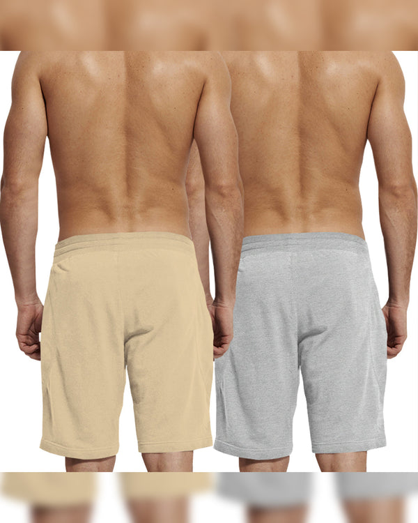 mens short-PACK OF 2-Brown-grey