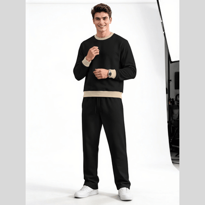 Mens Round Neck Color Blocked Swaeatshirt  Winter Tracksuits