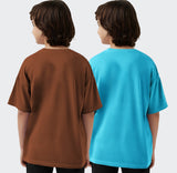 (Pack Of 2) Boys Flap Pocket  Typography Round Neck Half Sleeve T-Shirts