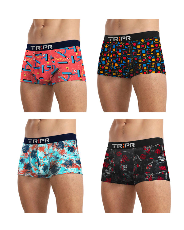 (Pack Of 4) Mens Printed Trunks For / Multicolor