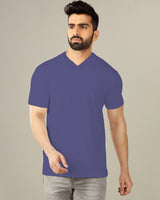 Solid Men V-Neck  Half Sleeve T-Shirts