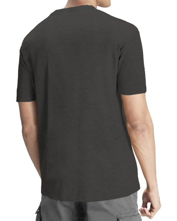 Solid Men Charcoal Black Round Neck Half Sleeve T-Shirt