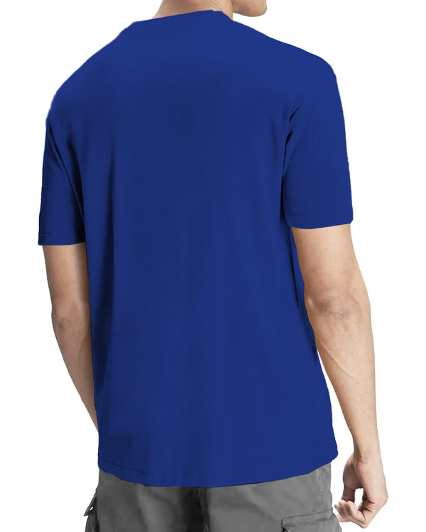 Plain Blue Men Half Sleeve Round Neck T-Shirt
