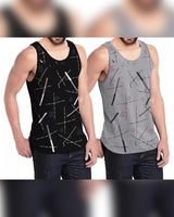 Men Vest Black Grey  (Pack of 2)