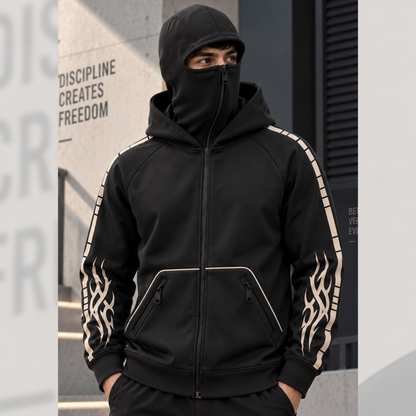 Mens Black Zip-Up Winter Jacket