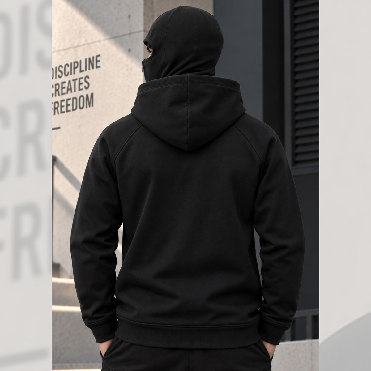 Mens Black Zip-Up Winter Jacket