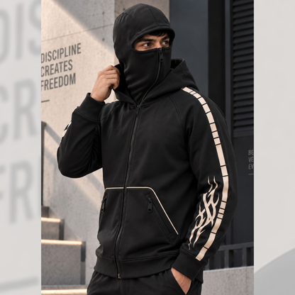 Mens Black Zip-Up Winter Jacket