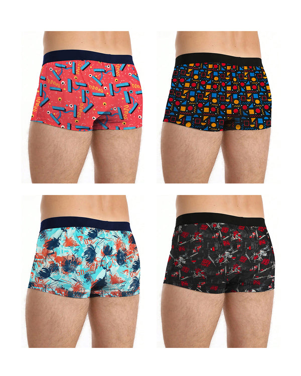 (Pack Of 4) Mens Printed Trunks For / Multicolor