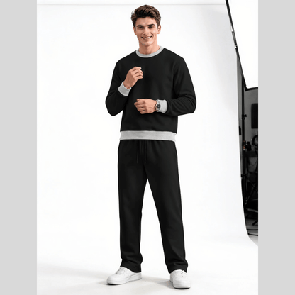 Mens Round Neck Color Blocked Swaeatshirt  Winter Tracksuits