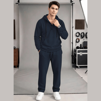 Tracksuit Hooded Neck Sweatshirts And Plain Loose Fit Trackpants