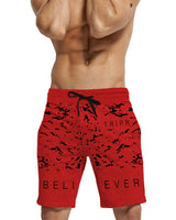 Men Red Design Printed Regular Shorts