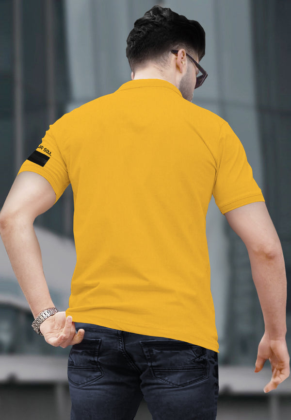 Men Yellow Designer Polo T-shirt