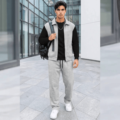 Mens Polo Neck Dual Color Jacket Winter Tracksuits