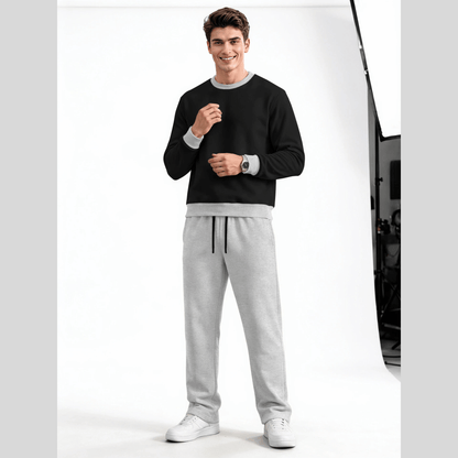 Mens Round Neck Color Blocked Swaeatshirt  Winter Tracksuits