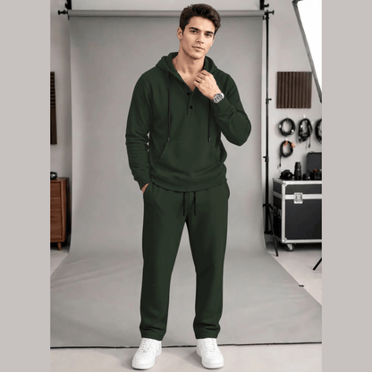 Tracksuit Hooded Neck Sweatshirts And Plain Loose Fit Trackpants