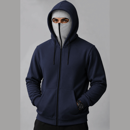 Mens Color Blocked Hooded Mask Jackets