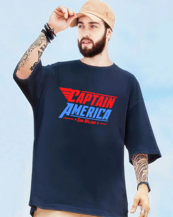 Men's Oversized Captain America T-Shirt
