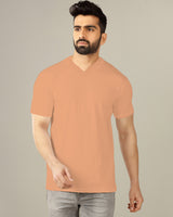 Solid Men V-Neck  Half Sleeve T-Shirts