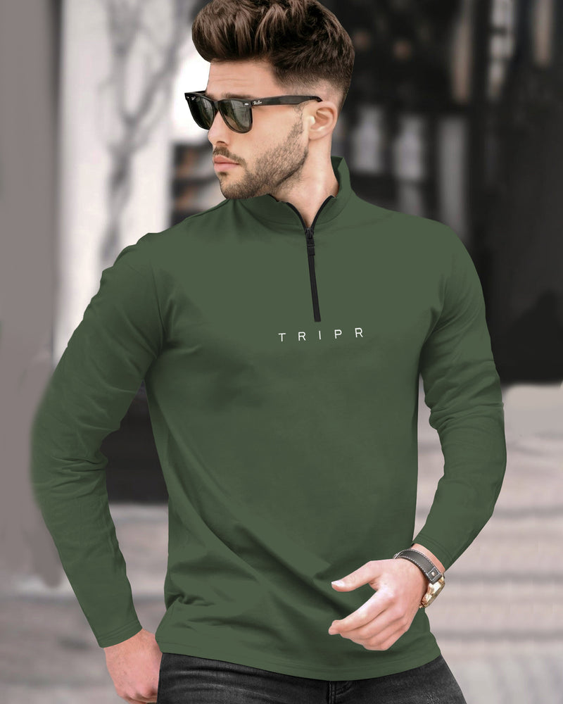 mens tracksuit OLIVE GREEN-BLACK