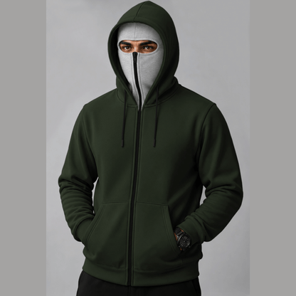 Mens Color Blocked Hooded Mask Jackets