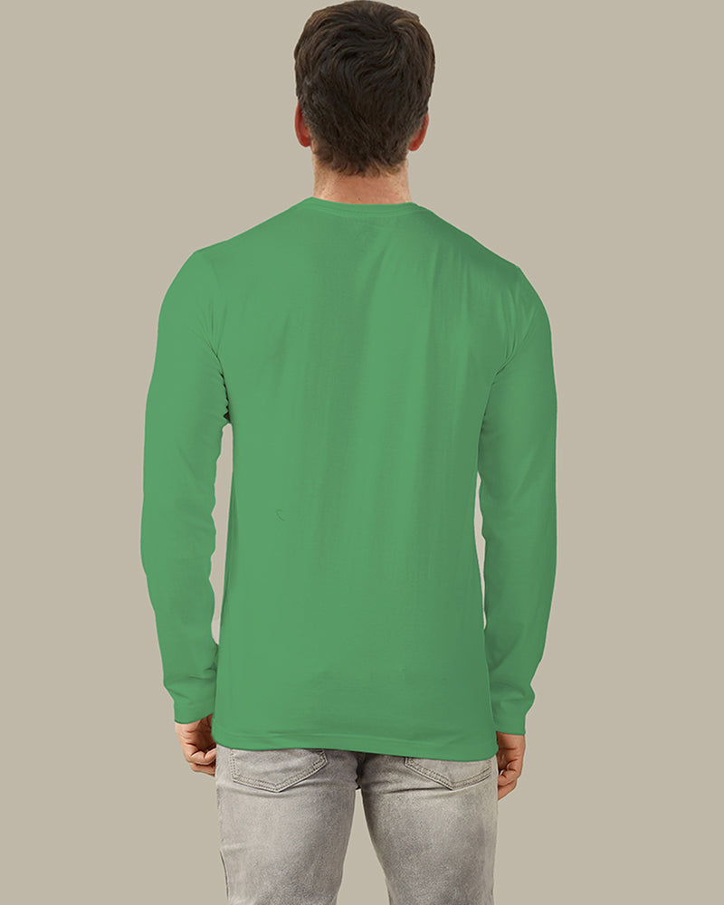 Solid Men Henley Pale Green Full Sleeve T-Shirt