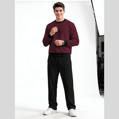 Mens Round Neck Color Blocked Swaeatshirt  Winter Tracksuits