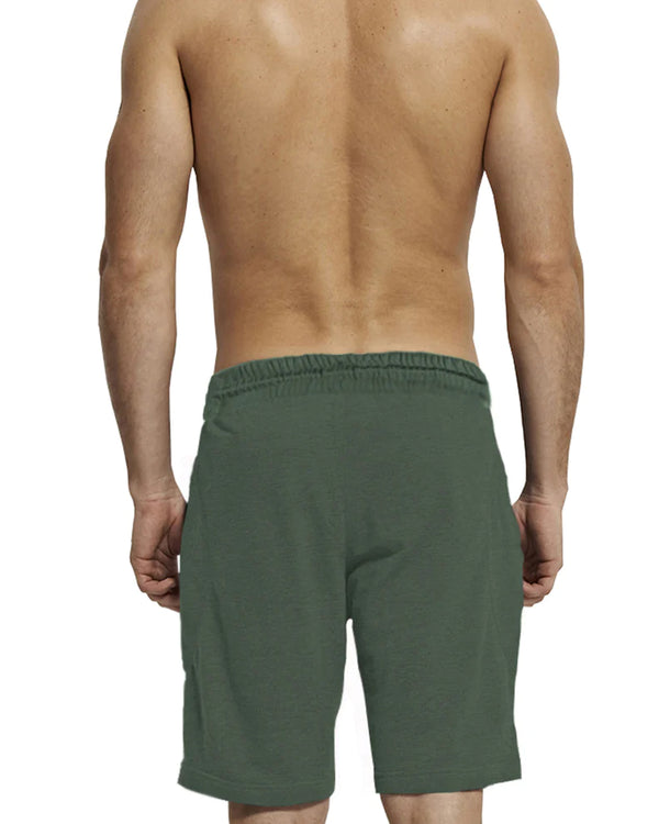 Men Olive Green Printed Regular Shorts
