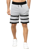 Striped Men Grey Black Regular Shorts