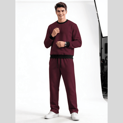 Mens Round Neck Color Blocked Swaeatshirt  Winter Tracksuits