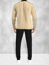 (Beige & Black Tracksuit) Full Sleeve T-shirt with Jogger Pant