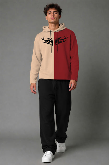 Outfit Set Plain Dual hooded Tshirt - Plain Loose Fit Trackpants