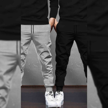 (Pack Of 2) Tracksuit Black Hooded T-shirts Matching Trackpants