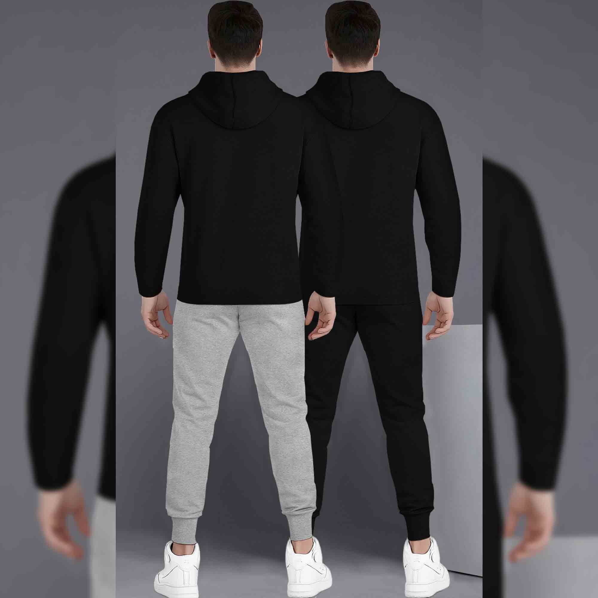 (Pack Of 2) Printed Tracksuit For Men Black