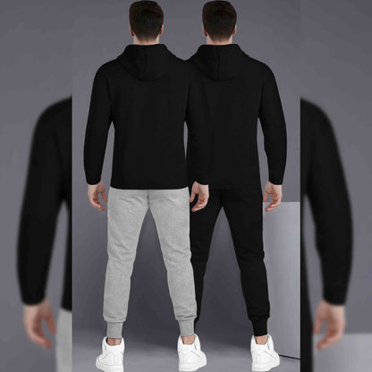 (Pack Of 2) Printed Tracksuit For Men Black