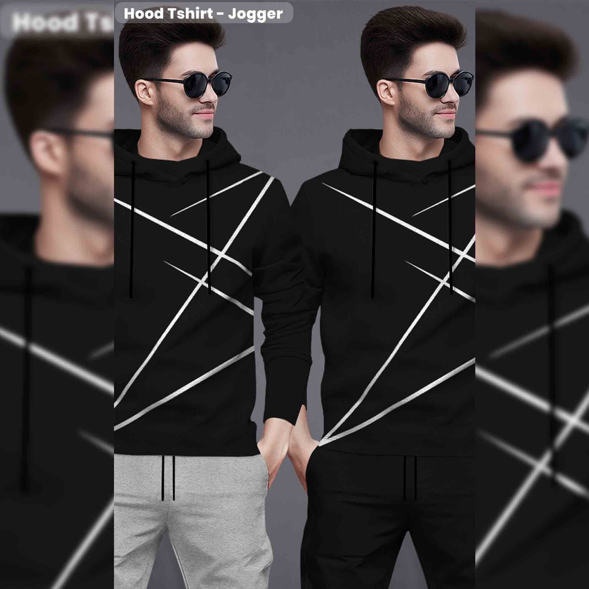 (Pack Of 2) Printed Tracksuit For Men Black