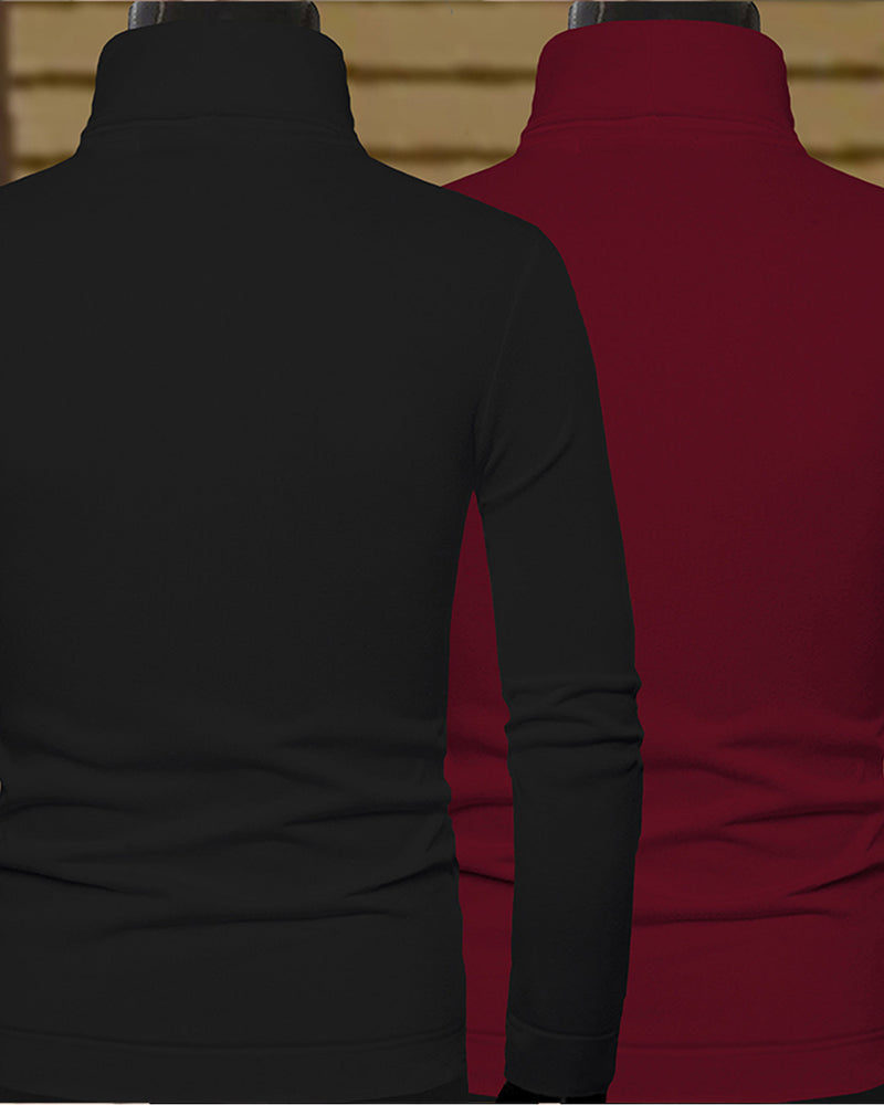 full sleeve tshirt combo of 2 | high neck | all colors