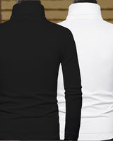 High Neck tshirts combo of 2 | Black & White