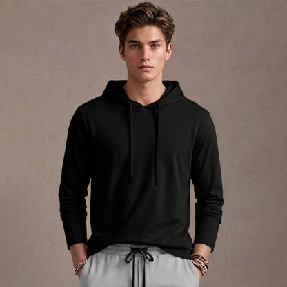 Tracksuit For Men Black Hooded Full Sleeve T-shirt / Grey Trackpant